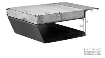 Nachtkommode 3s frankenmöbel aus Holz in Holzfarben 3S frankenmöbel Hängekonsole BE-0583 geölte Wildeiche - ca. 39 x 33 cm