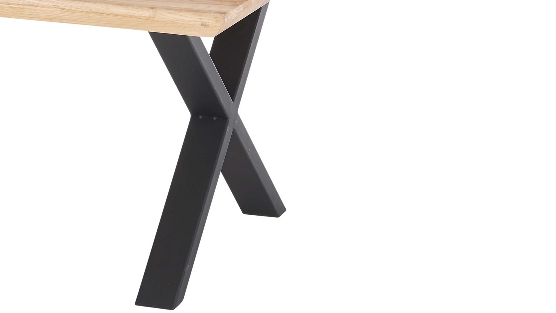 Couchtisch A better place furniture aus Holz in Holzfarben Couchtisch Asola Eiche & schwarzes Metall - ca. 110 x 70 cm