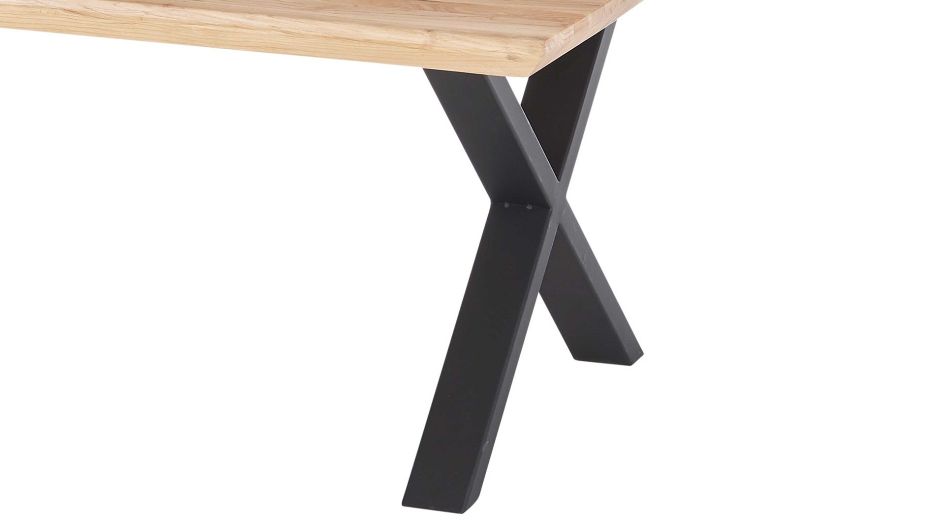 Couchtisch A better place furniture aus Holz in Holzfarben Couchtisch Asola Eiche & schwarzes Metall - ca. 70 x 70 cm