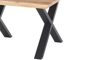 Couchtisch A better place furniture aus Holz in Holzfarben Couchtisch Asola Eiche & schwarzes Metall - ca. 70 x 70 cm