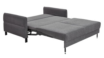 Schlafsofa Restyl aus Stoff in Anthrazit Schlafsofa Doria anthrazitfarbener Stoffbezug 7043 & schwarze Metallfüße - Breite ca. 150 cm