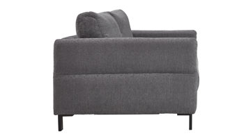 Schlafsofa Restyl aus Stoff in Anthrazit Schlafsofa Doria anthrazitfarbener Stoffbezug 7043 & schwarze Metallfüße - Breite ca. 150 cm