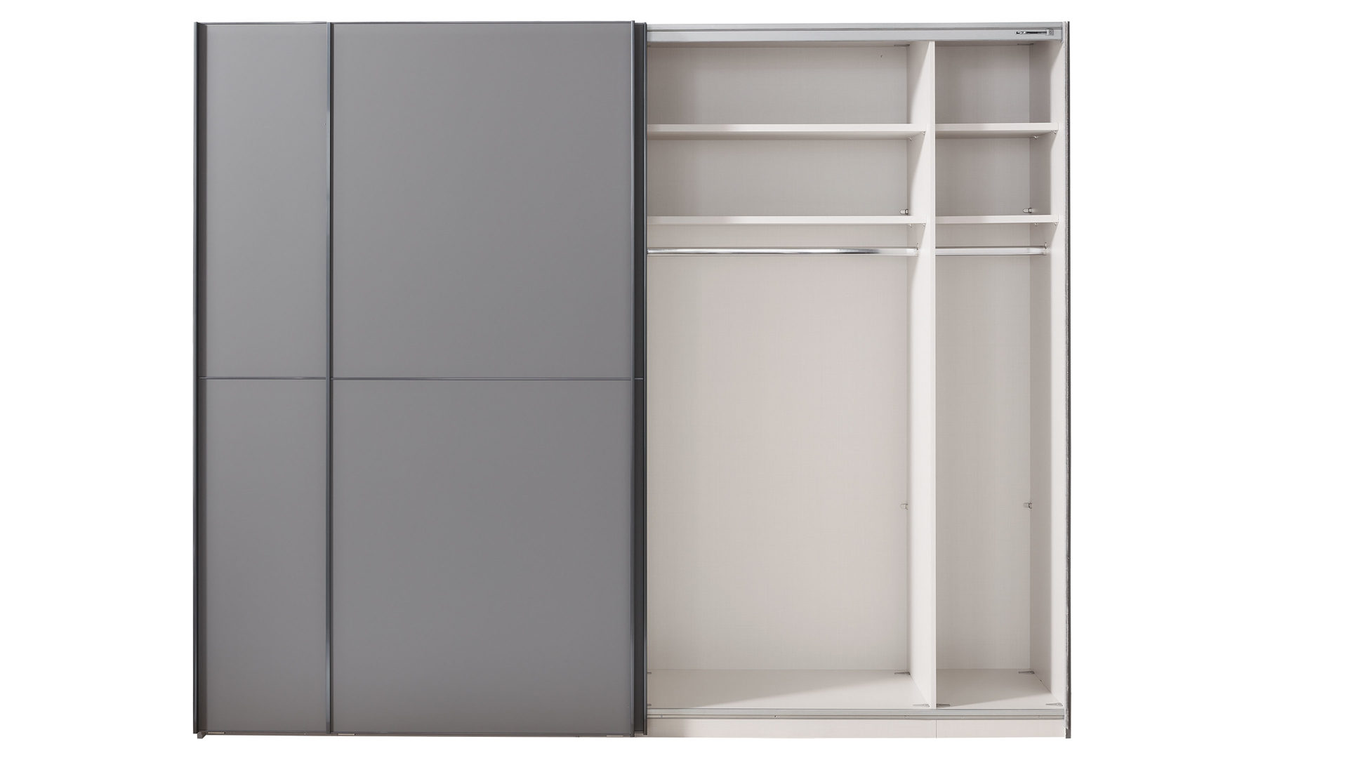 Kleiderschrank Staud aus Holz in Dunkelgrau STAUD Schwebetürenschrank Sonett Vulkanfarbene – zwei Türen, Breite ca. 270 cm