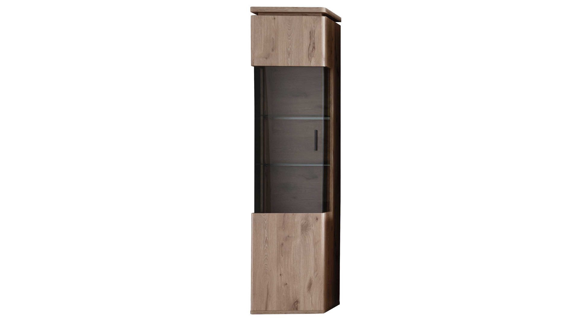 Vitrine Mca furniture aus Holz in Holzfarben Wohnprogramm Modena - Vitrine Viking Eiche - eine Tür, Breite ca. 50 cm