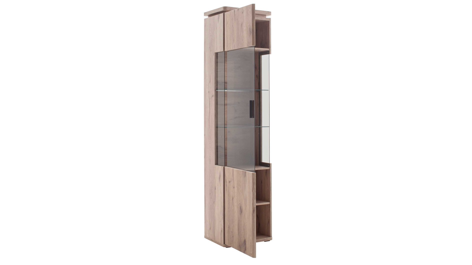 Vitrine Mca furniture aus Holz in Holzfarben Wohnprogramm Modena - Vitrine Viking Eiche - eine Tür, Breite ca. 50 cm