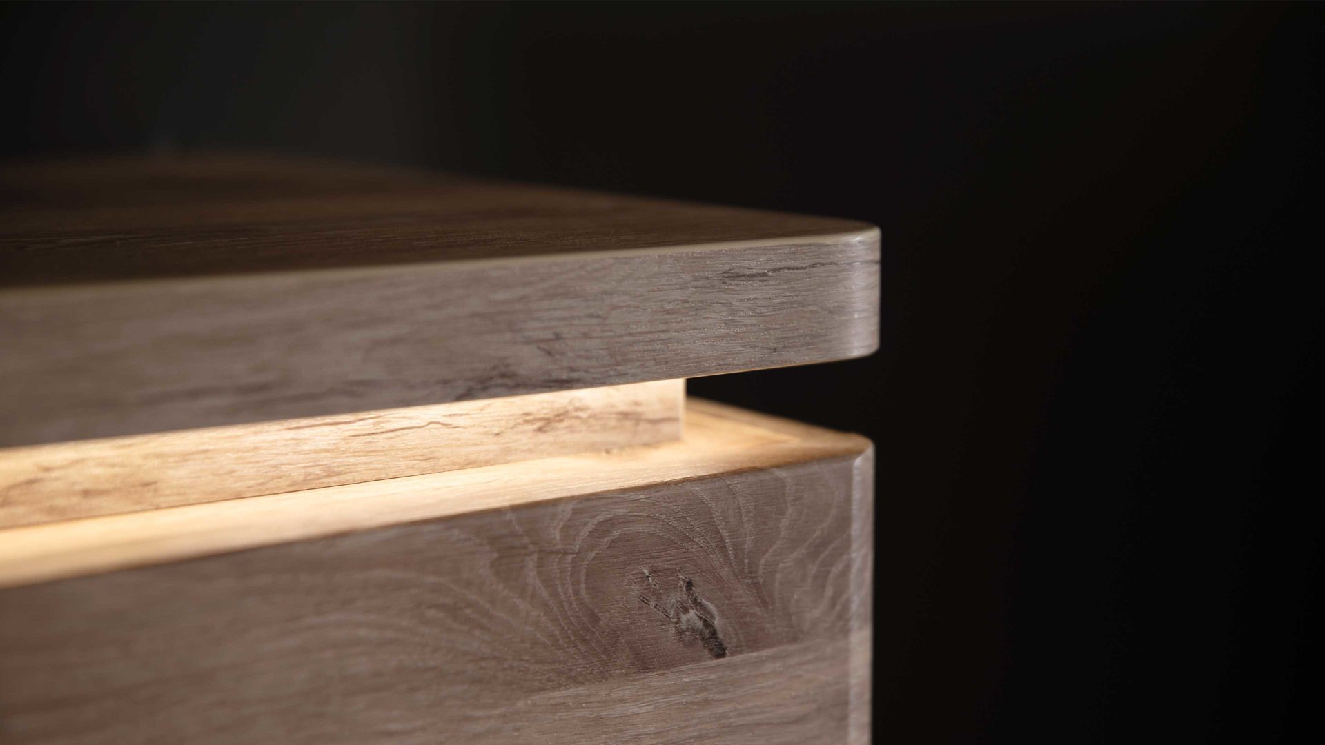 Wohnwand Mca furniture aus Holz in Holzfarben Wohnprogramm Modena - Wohnwand Set 1 Viking Eiche - dreiteilig, Breite ca. 295 cm