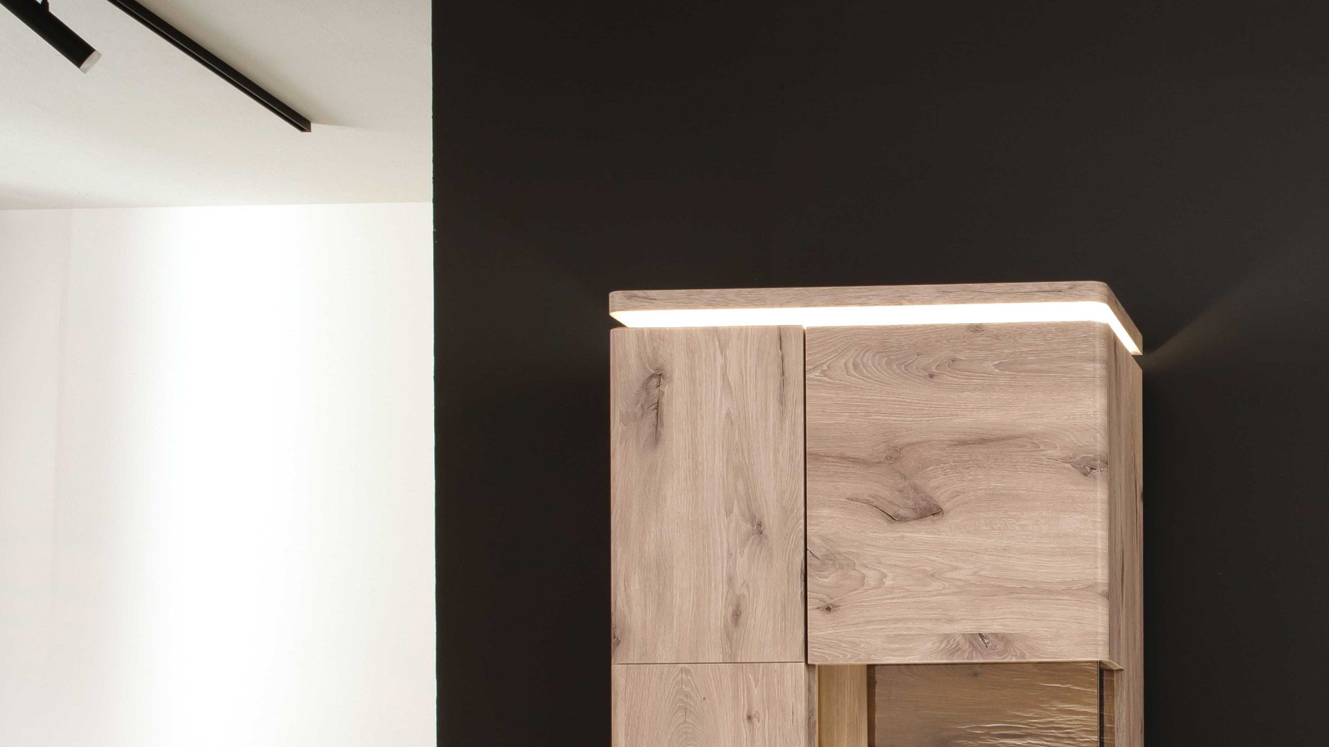 Wohnwand Mca furniture aus Holz in Holzfarben Wohnprogramm Modena - Wohnwand Set 1 Viking Eiche - dreiteilig, Breite ca. 295 cm