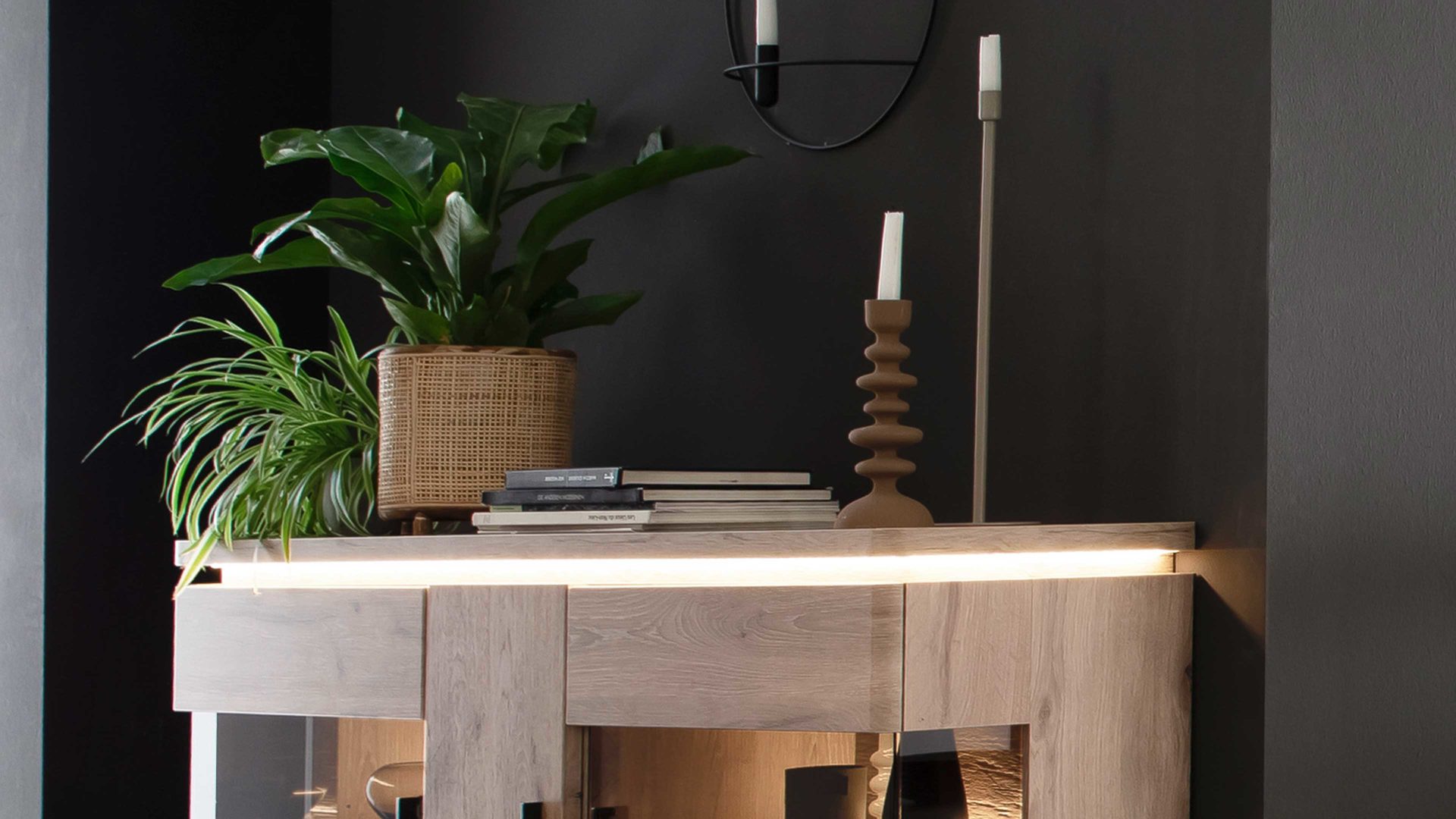 Highboard Mca furniture aus Holz in Holzfarben Wohnprogramm Modena - Highboard Viking Eiche - drei Türen, Breite ca. 150 cm