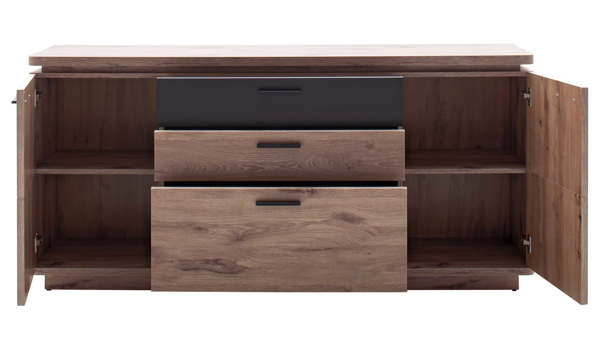 Sideboard Mca furniture aus Holz in Holzfarben Wohnprogramm Modena - Sideboard Viking Eiche - zwei Türen, drei Schubladen, Breite ca. 170 cm