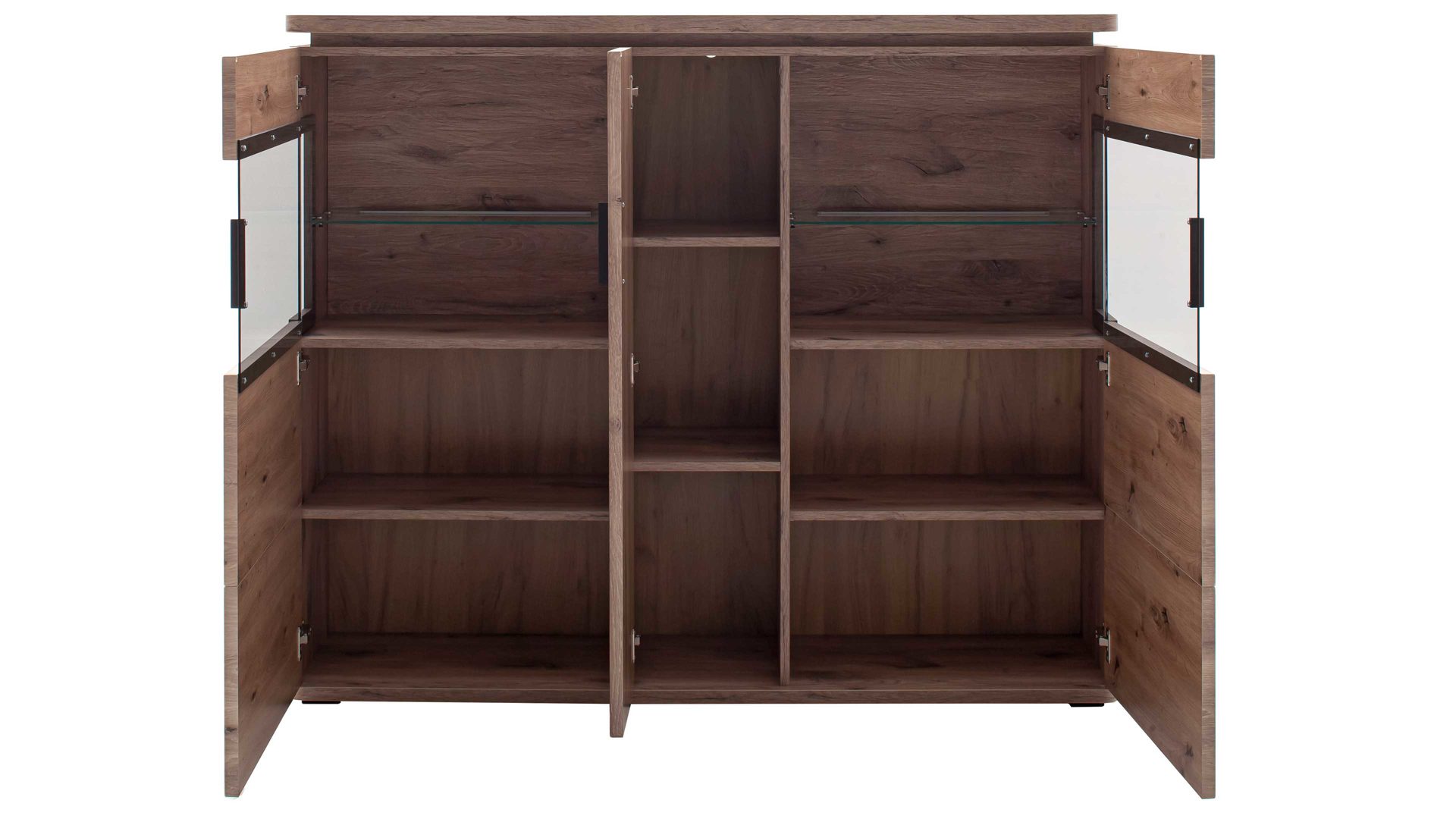 Highboard Mca furniture aus Holz in Holzfarben Wohnprogramm Modena - Highboard Viking Eiche - drei Türen, Breite ca. 150 cm