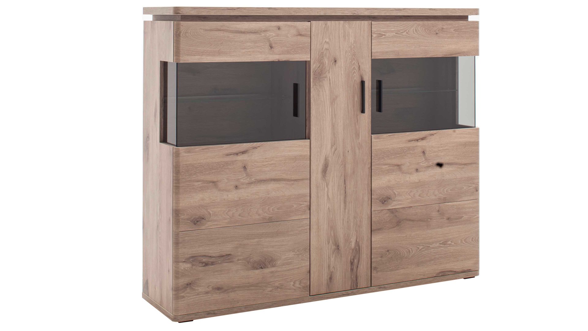 Highboard Mca furniture aus Holz in Holzfarben Wohnprogramm Modena - Highboard Viking Eiche - drei Türen, Breite ca. 150 cm