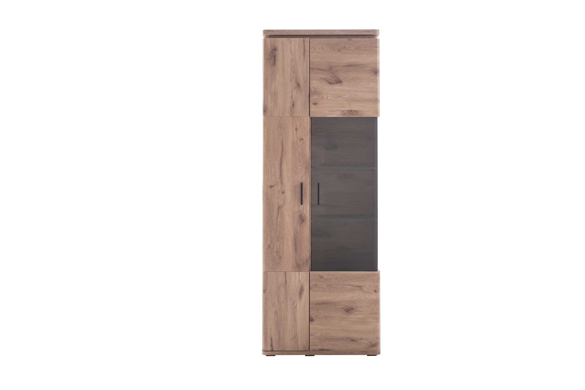 Vitrine Mca furniture aus Holz in Holzfarben Wohnprogramm Modena - Vitrine Viking Eiche - zwei Tür, Breite ca. 75 cm