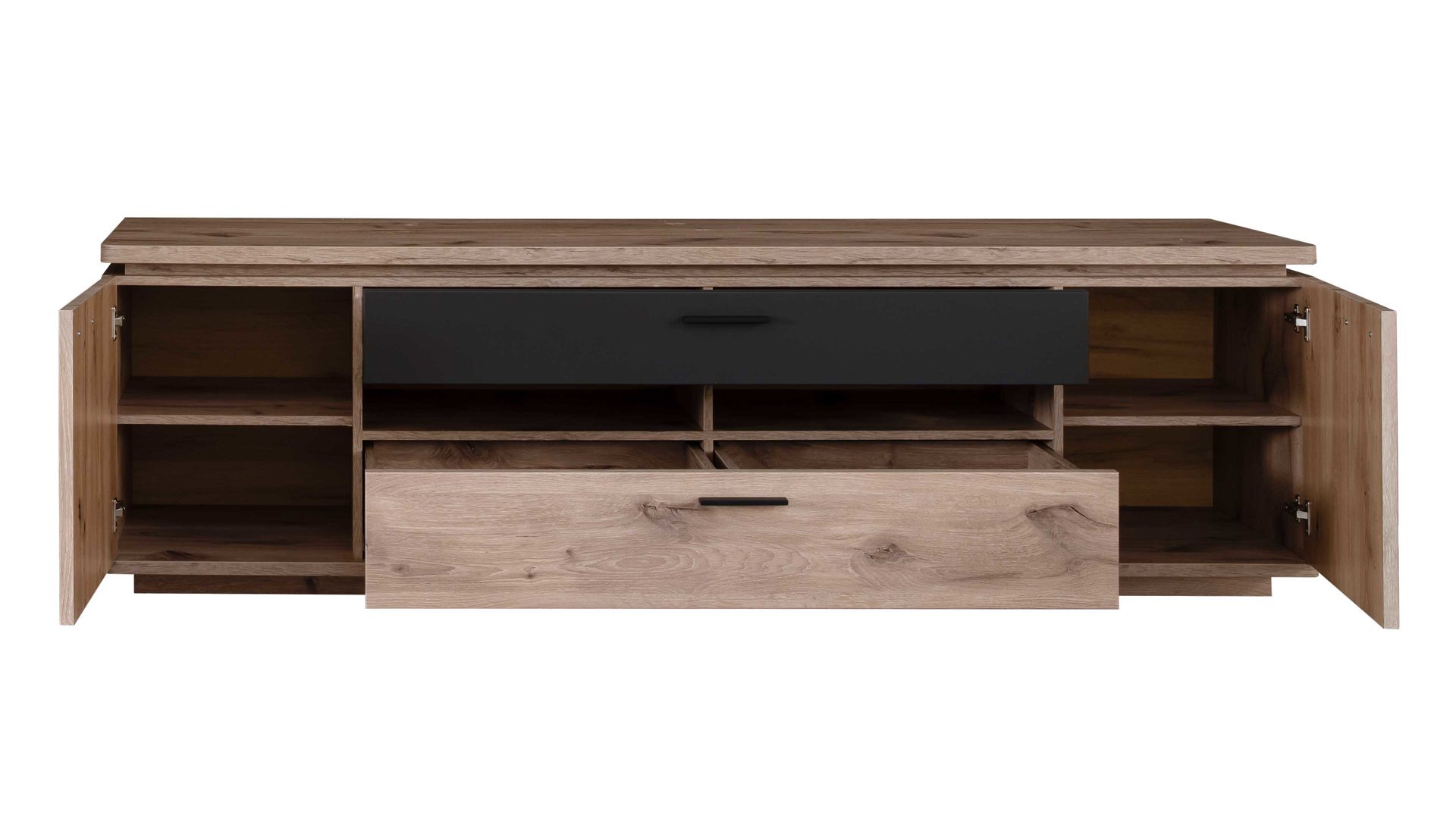 Lowboard Mca furniture aus Holz in Holzfarben Wohnprogramm Modena - Lowboard Viking Eiche - zwei Türen, zwei Schubladen, Breite ca. 210 cm