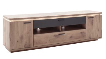 Lowboard Mca furniture aus Holz in Holzfarben Wohnprogramm Modena - Lowboard Viking Eiche - zwei Türen, zwei Schubladen, Breite ca. 210 cm