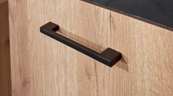 Highboard Interliving aus Holz in Holzfarben Interliving Jugendzimmer Serie 1701 - Highboard Riss-Eiche & Schiefer anthrazit - drei Türen, zwei Schubladen