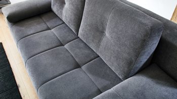 Schlafsofa Restyl aus Stoff in Grau Schlafsofa Lilo grauer Bezug 6839 & Chromfüße - Breite ca. 202 cm