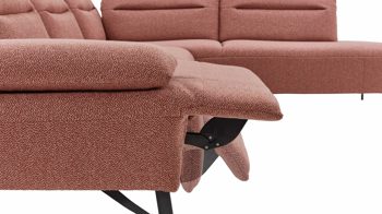 Ecksofa Himolla aus Stoff in Rot himolla Ecksofa Signa mit Funktionen roter Stoffbezug & Metallfüße - ca. 291 x 230 cm