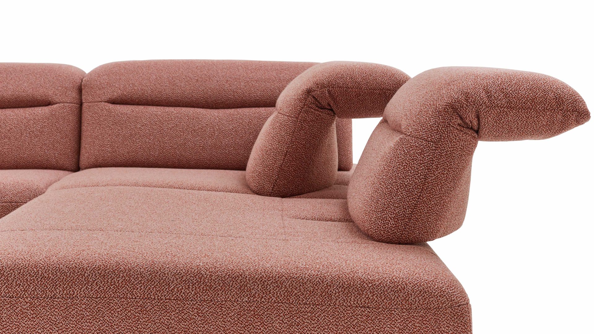 Ecksofa Himolla aus Stoff in Rot himolla Ecksofa Signa mit Funktionen roter Stoffbezug & Metallfüße - ca. 291 x 230 cm