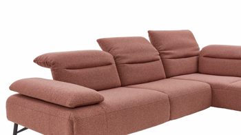 Ecksofa Himolla aus Stoff in Rot himolla Ecksofa Signa mit Funktionen roter Stoffbezug & Metallfüße - ca. 291 x 230 cm