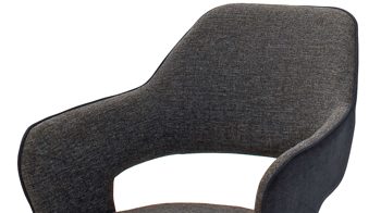 Freischwinger-Sessel Mca furniture aus Stoff in Dunkelgrau Armlehn-Schwingstuhl Newcastler holzkohlefarbene Bezugkombi CH & Edelstahl