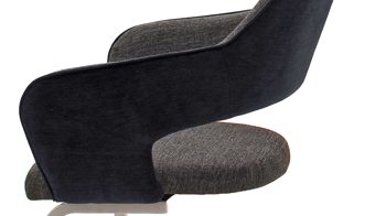 Freischwinger-Sessel Mca furniture aus Stoff in Dunkelgrau Armlehn-Schwingstuhl Newcastler holzkohlefarbene Bezugkombi CH & Edelstahl