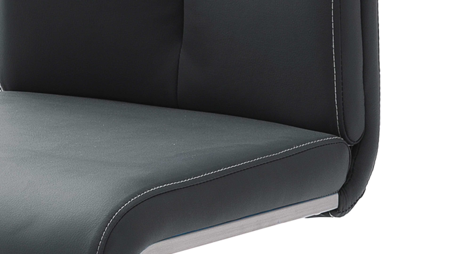 Schwingstuhl Mca furniture aus Kunstfaser in Schwarz Schwingstuhl bzw. Freischwinger Paulo II schwarzes Kunstleder 10SX & Edelstahl