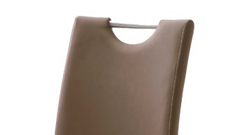 Schwingstuhl Mca furniture aus Kunstfaser in Braun Schwingstuhl bzw. Freischwinger Paulo mit Griffmulde braunes Kunstleder 10BX & Edelstahl