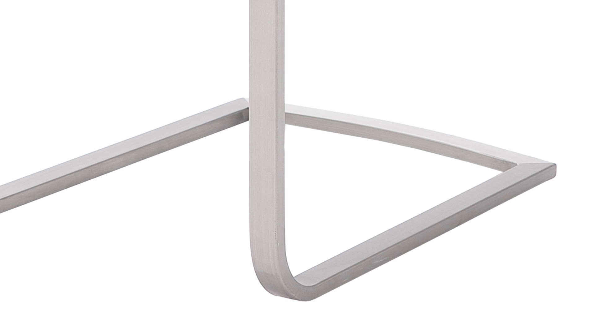 Schwingstuhl Mca furniture aus Kunstfaser in Grau Schwingstuhl bzw. Freischwinger Paulo mit Griffmulde graues Kunstleder 10GX & Edelstahl