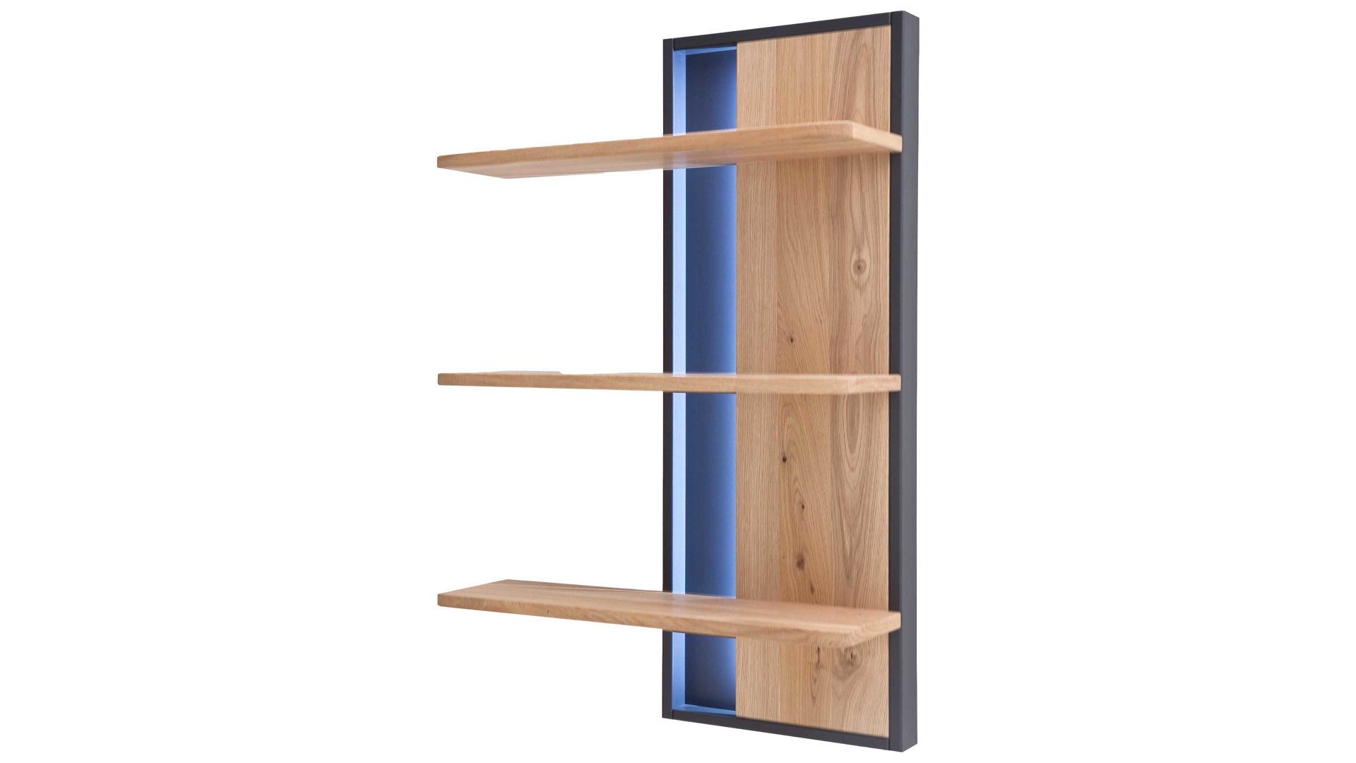 Wohnwand Mca direkt aus Holz in Holzfarben Wohnprogramm Portland - Wohnkombination III Asteiche bianco & Anthrazit – zweiteilig, Breite ca. 265 cm