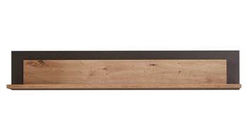 Wohnwand Mca furniture aus Holz in Holzfarben Wohnprogramm Meran - Wohnwand I Balkeneiche & Anthrazit – vierteilig, Breite ca. 336 cm