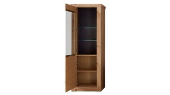 Wohnwand Mca furniture aus Holz in Holzfarben Wohnprogramm Meran - Wohnwand I Balkeneiche & Anthrazit – vierteilig, Breite ca. 336 cm