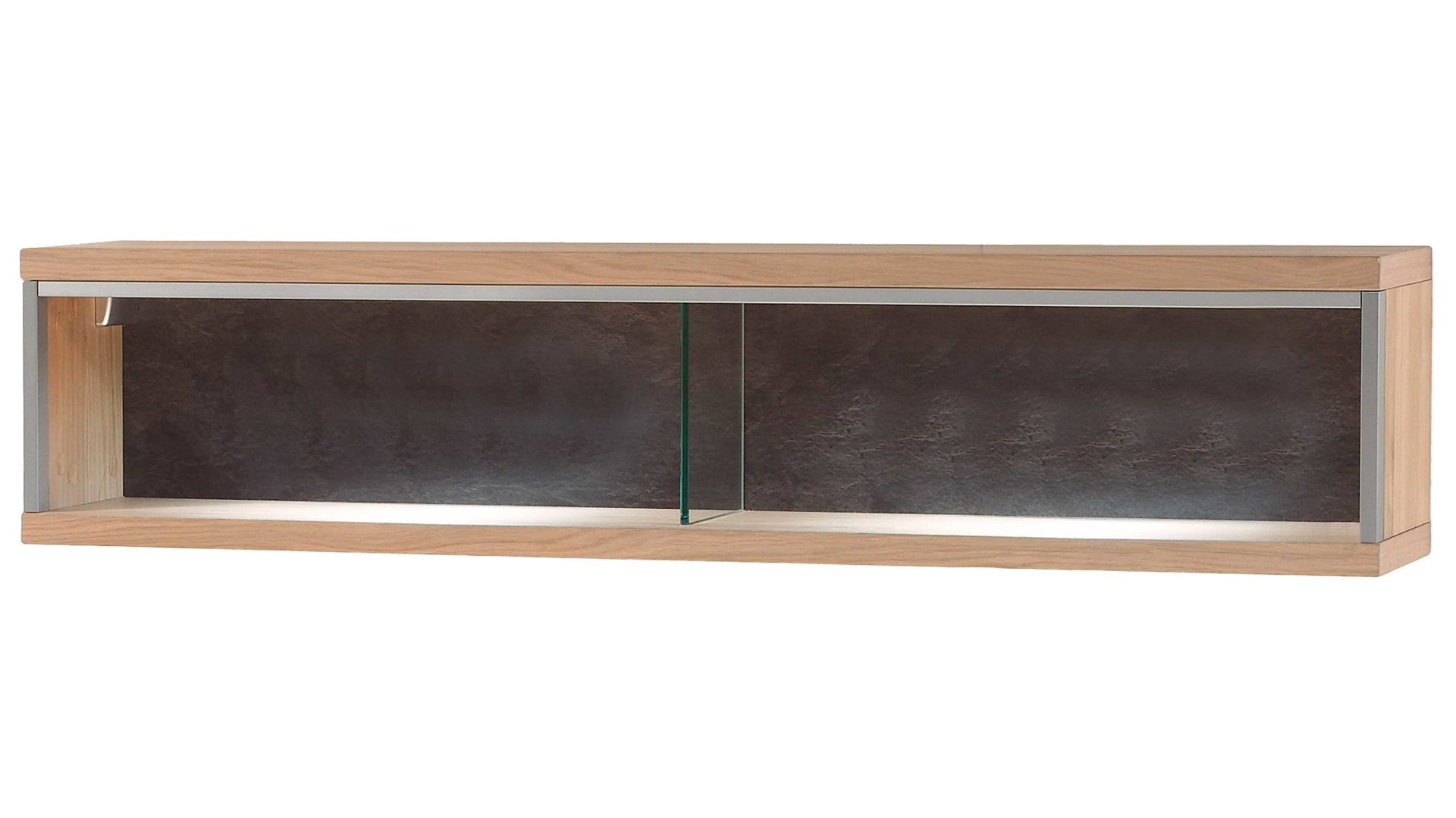 Wohnwand Mca furniture aus Holz in Holzfarben Wohnprogramm Espero - Wohnwand W02 Asteiche bianco – fünfteilig, Breite ca. 321 cm