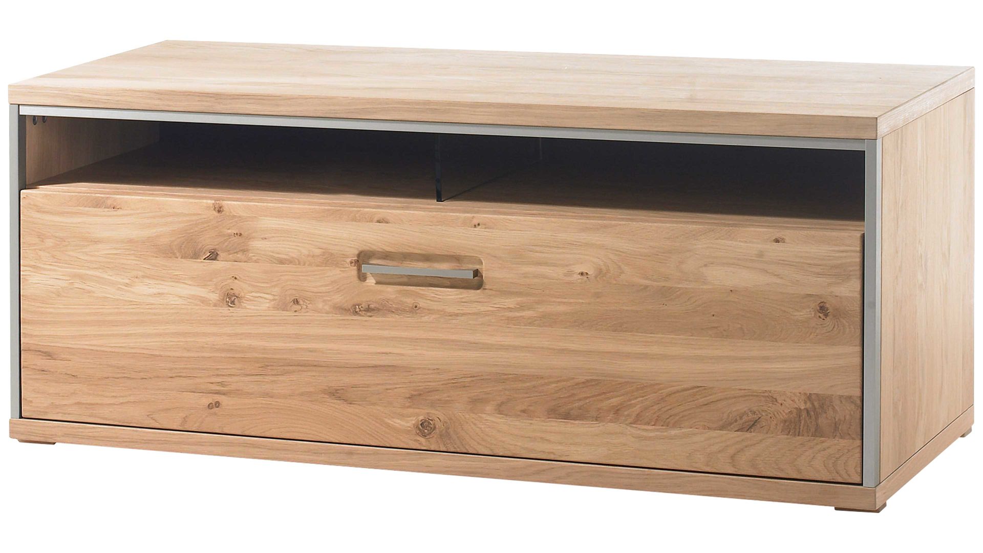 Wohnwand Mca furniture aus Holz in Holzfarben Wohnprogramm Espero - Wohnwand W01 Asteiche bianco – vierteilig, Breite ca. 301 cm