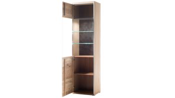 Wohnwand Mca furniture aus Holz in Holzfarben Wohnprogramm Espero - Wohnwand W02 Asteiche bianco – fünfteilig, Breite ca. 321 cm