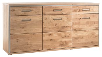 Sideboard Mca furniture aus Holz in Holzfarben Wohnprogramm Espero - Sideboard als stilvolle Kommode Asteiche Bianco – drei Türen, drei Schubladen, Länge ca. 184 cm