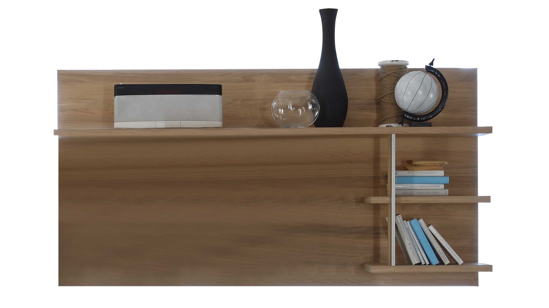 Wohnwand Mca furniture aus Holz in Holzfarben Wohnprogramm Espero - Wohnwand W03 Asteiche bianco – vierteilig, Breite ca. 351 cm