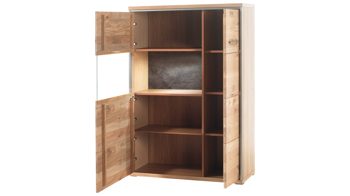Wohnwand Mca furniture aus Holz in Holzfarben Wohnprogramm Espero - Wohnwand W04 Asteiche bianco – dreiteilig, Breite ca. 288 cm