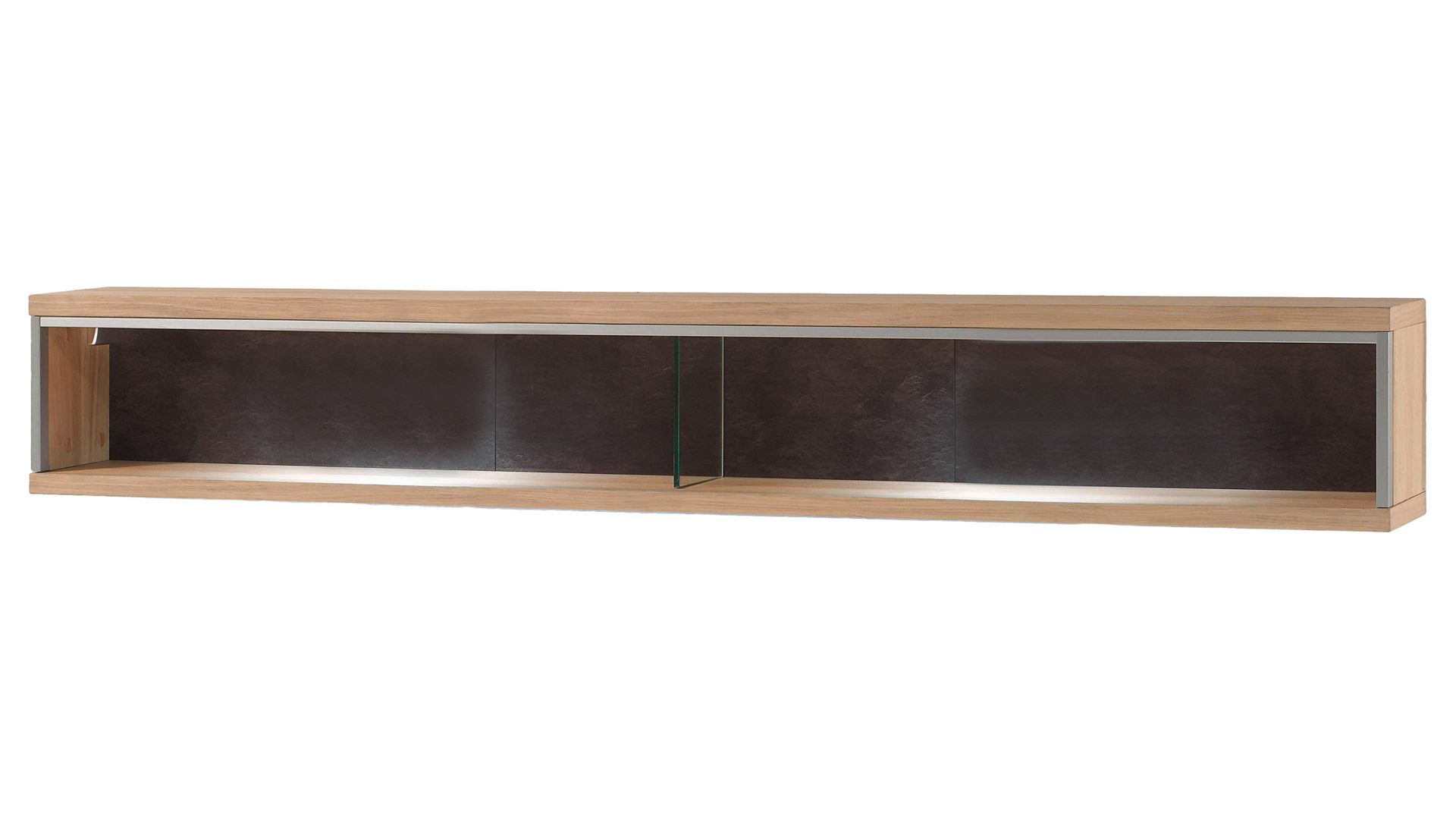 Wohnwand Mca furniture aus Holz in Holzfarben Wohnprogramm Espero - Wohnwand W04 Asteiche bianco – dreiteilig, Breite ca. 288 cm