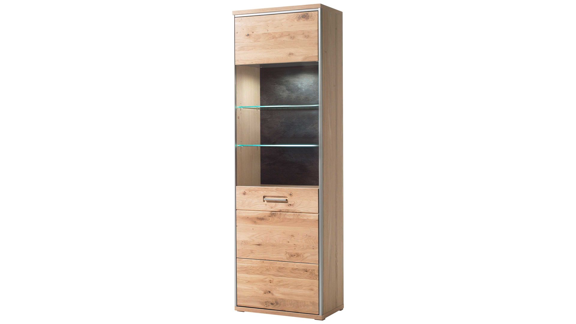 Wohnwand Mca furniture aus Holz in Holzfarben Wohnprogramm Espero - Wohnwand W02 Asteiche bianco – fünfteilig, Breite ca. 321 cm