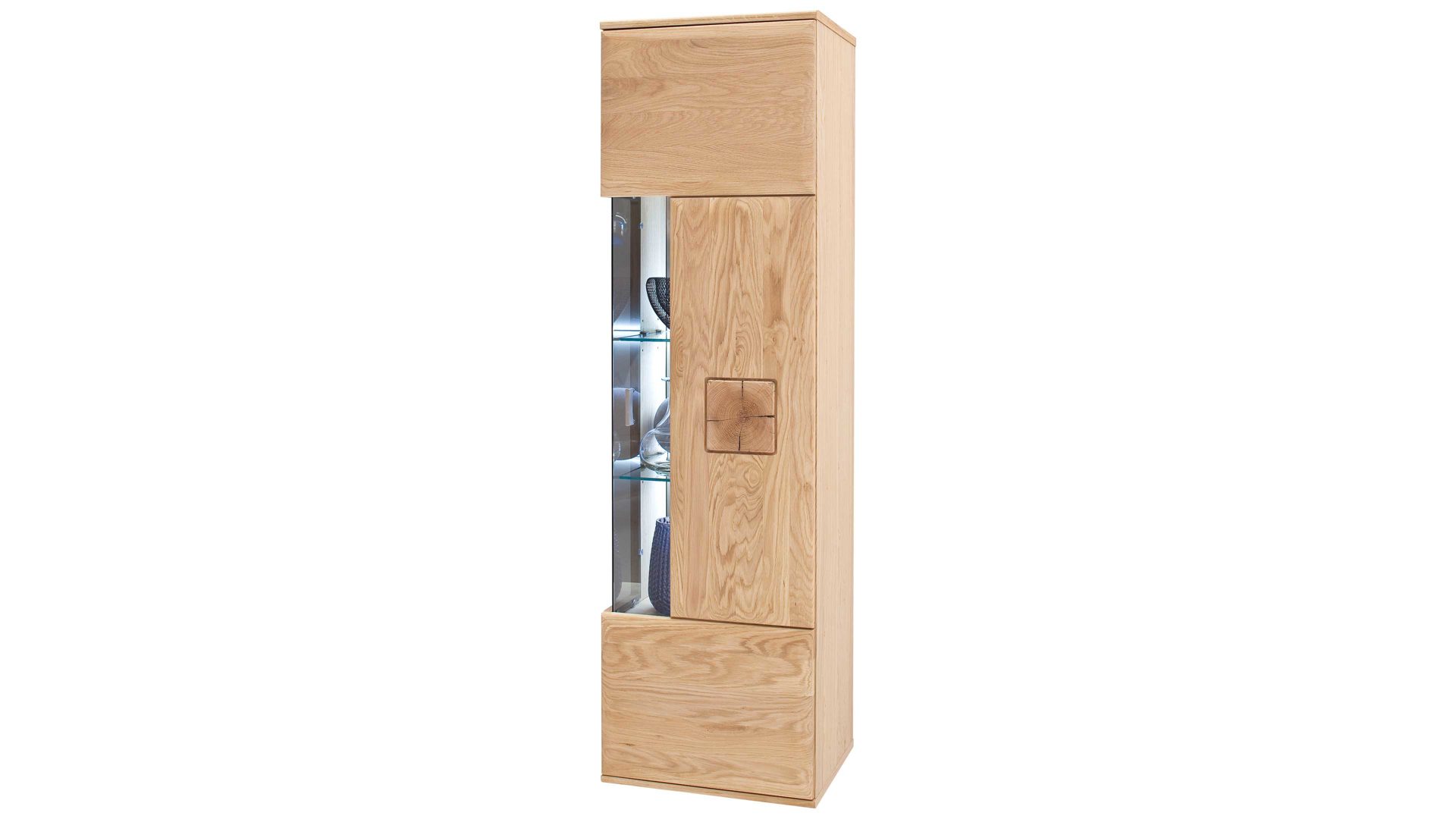 Wohnwand Mca furniture aus Holz in Holzfarben Wohnprogramm Bologna - Wohnwand W02 Eiche Bianco & Hirnholz – vierteilig, Breite ca. 320 cm
