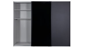 Kleiderschrank Wiemann | oeseder aus Holz in Dunkelgrau Kleiderschrank Dubai Graphitgrau & graues Parsolglas - drei Türen, Breite ca. 300 cm