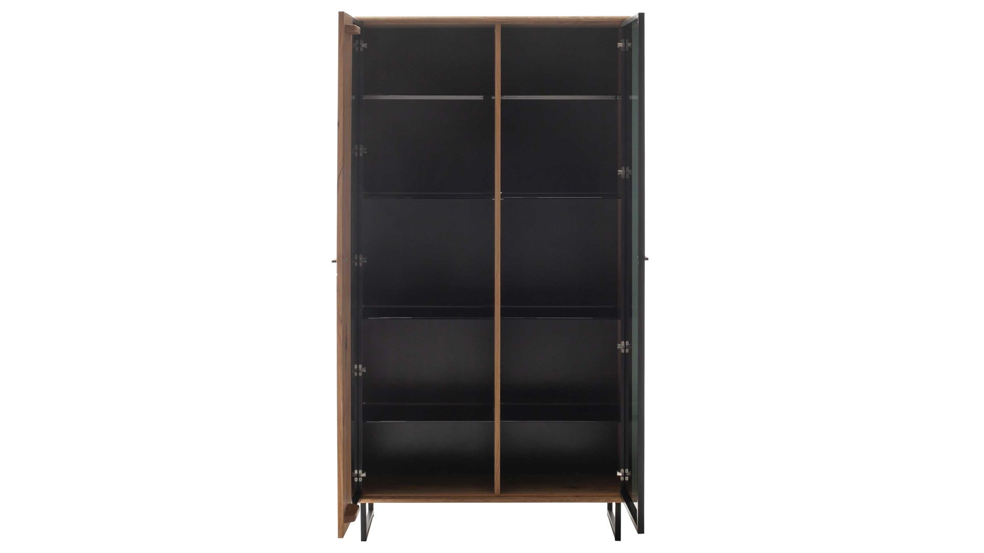 Wohnwand Mca furniture aus Holz in Holzfarben Wohnprogramm Arezzo - Wohnwand Wildeiche & Anthrazit - dreiteilig, Breite ca. 319 cm