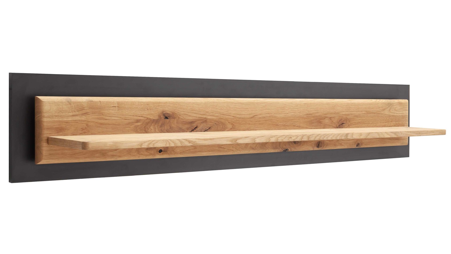 Wohnwand Mca furniture aus Holz in Holzfarben Wohnprogramm Arezzo - Wohnwand Wildeiche & Anthrazit - dreiteilig, Breite ca. 319 cm