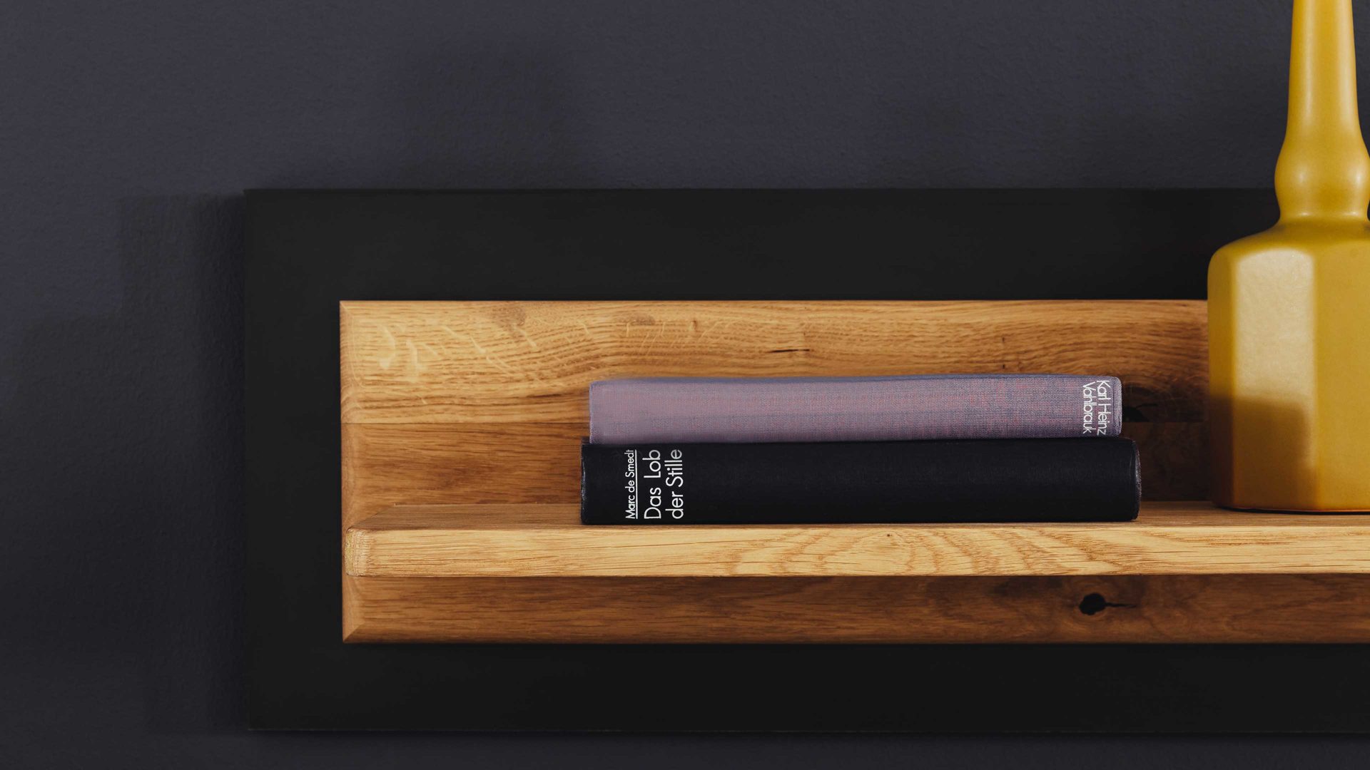 Wohnwand Mca furniture aus Holz in Holzfarben Wohnprogramm Arezzo - Wohnwand Wildeiche & Anthrazit - dreiteilig, Breite ca. 319 cm