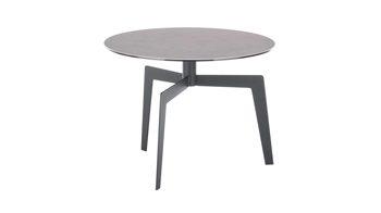 Beistelltisch A better place furniture aus Keramik in Grau Beistelltisch Buena Vista graue Keramik, Glas & Metall - Durchmesser ca. 60 cm
