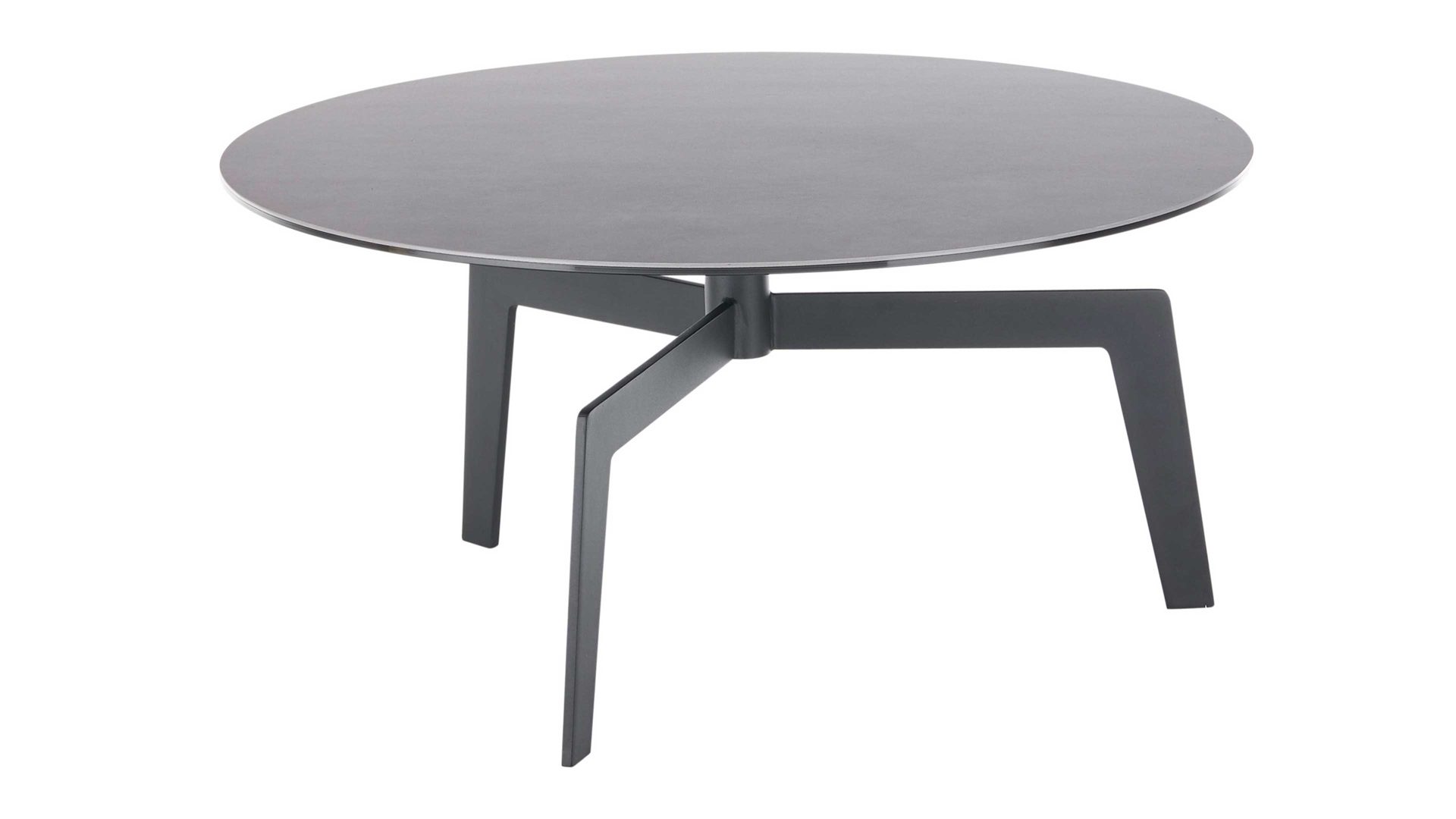 Couchtisch A better place furniture aus Keramik in Anthrazit Couchtisch Buena Vista anthrazitfarbene Keramik, Glas & Metall - Durchmesser ca. 80 cm