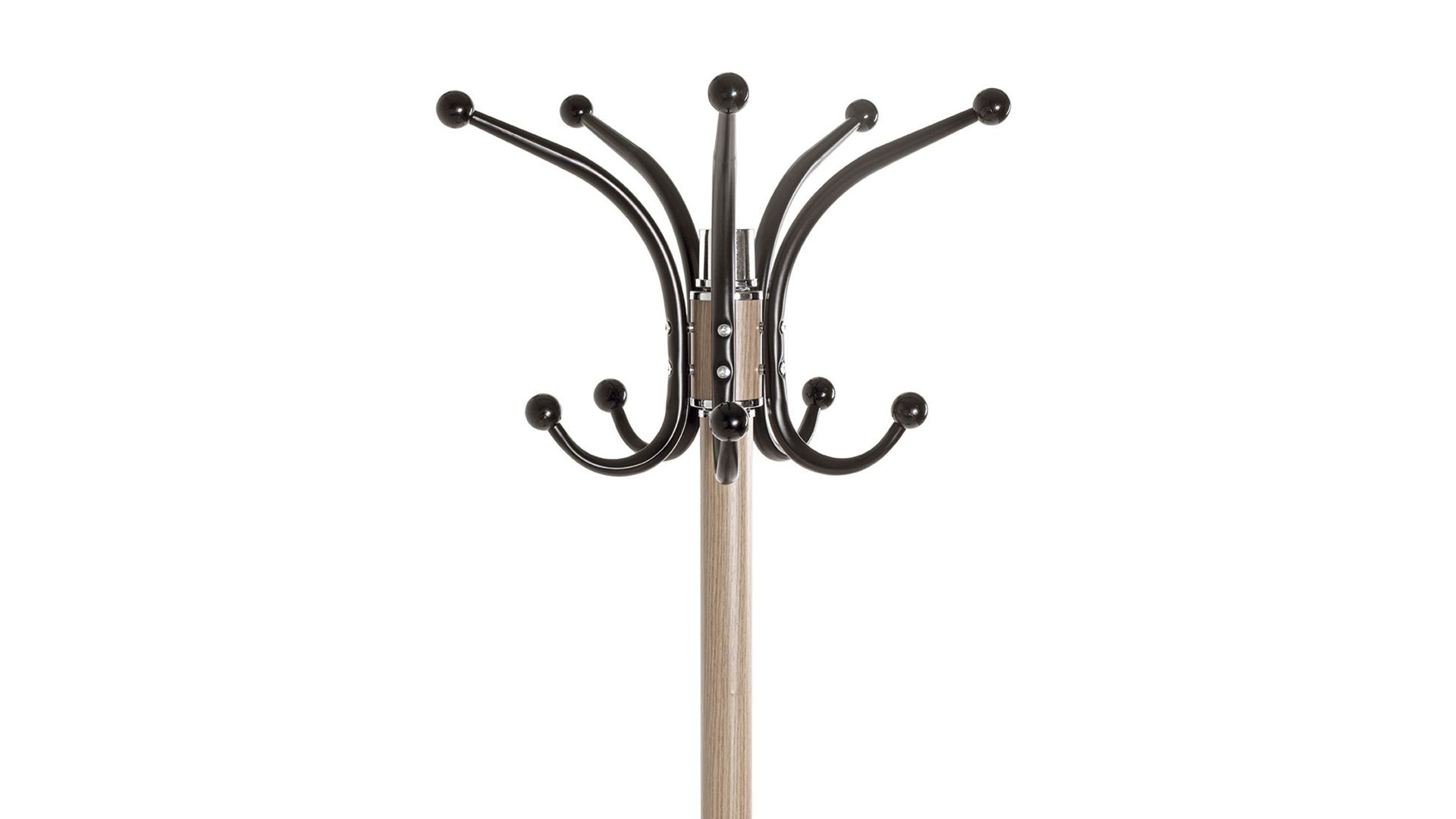 Standgarderobe Haku aus Metall in Holzfarben Garderobenständer eichefarbenes Metall - Höhe ca. 171 cm