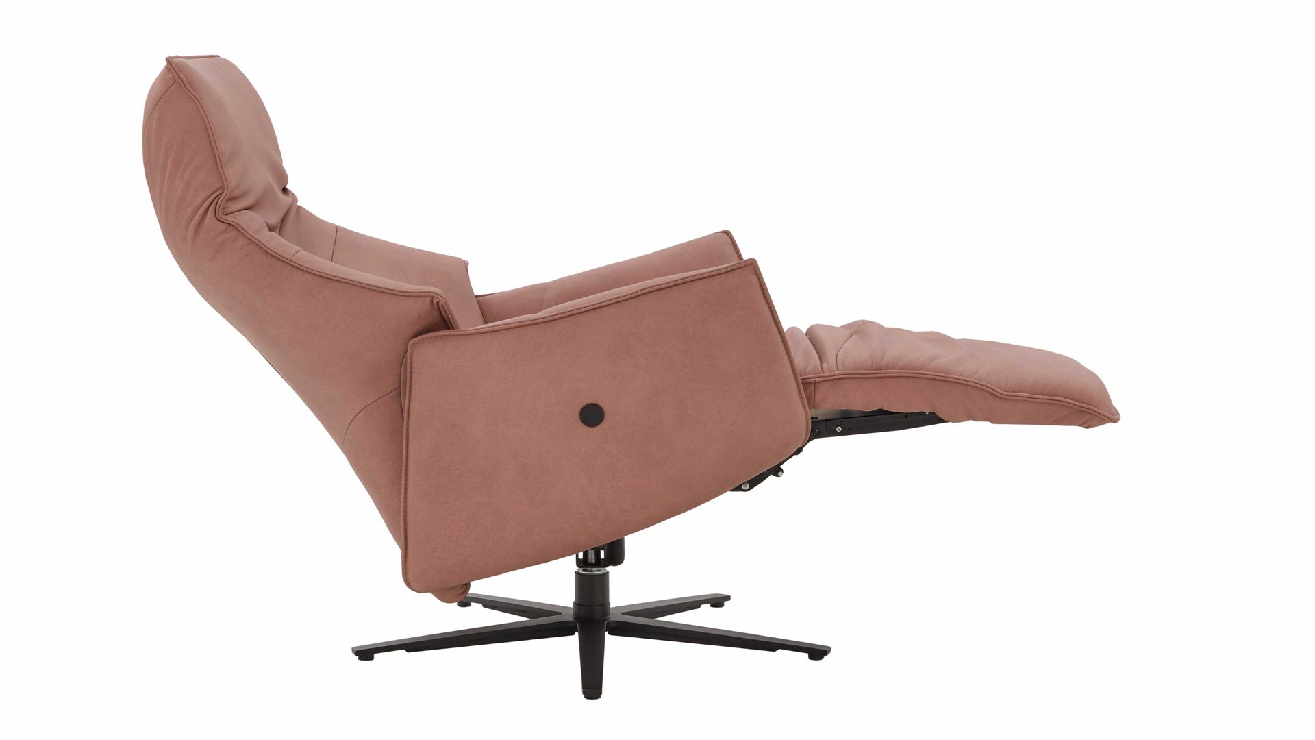 Relaxsessel Himolla aus Leder in Rosa himolla Relaxsessel 7911-S-Lounger lachsfarbener Lederbezug & Sternfuß