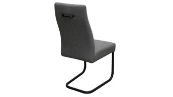 Schwingstuhl Standard furniture factory aus Kunstfaser in Dunkelgrau Schwingstuhl Gardone pechschwarzer Strukturstoff Jet Black Fly 5522
