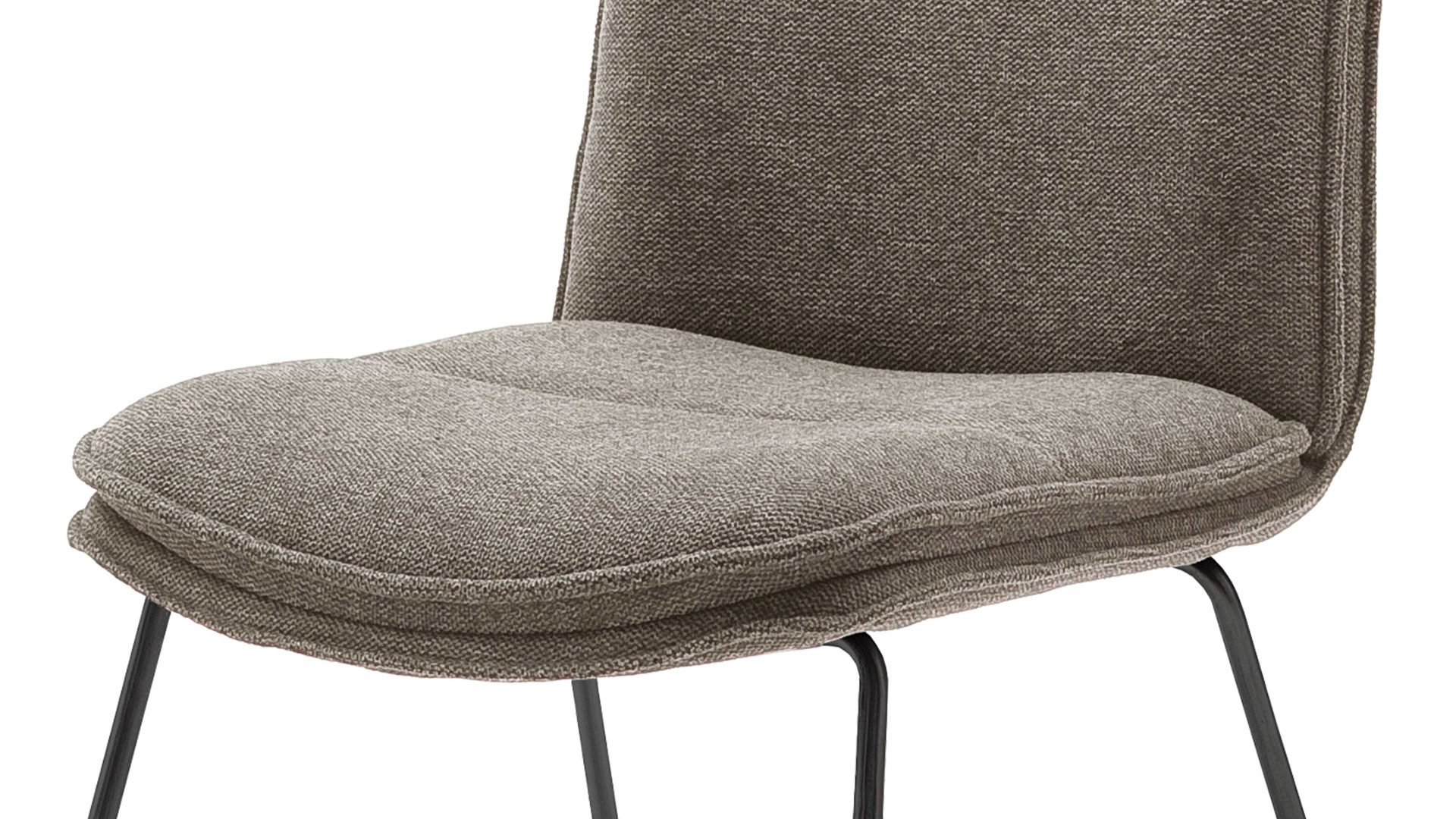 Polsterstuhl Mca furniture aus Stoff in Braun Polsterstuhl Hampton cappuccinofarbene Chenille & Mattschwarz